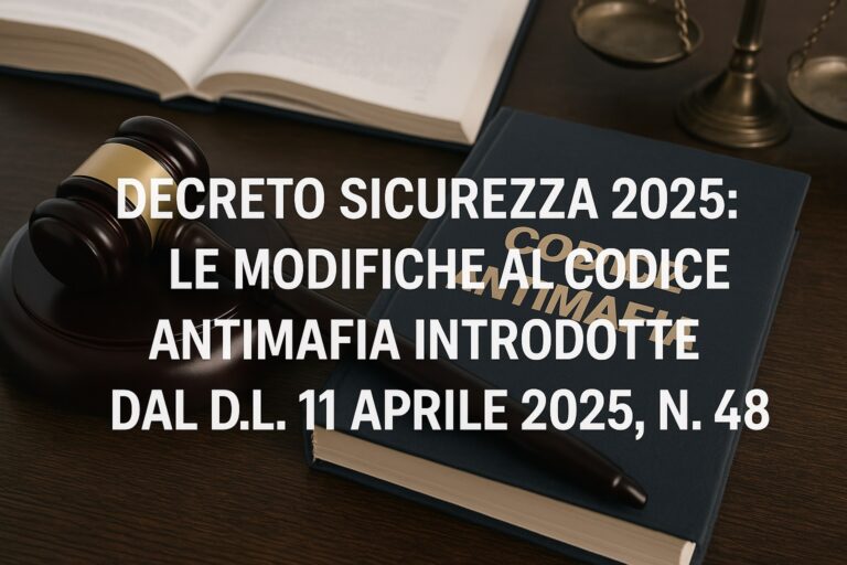 Decreto Sicurezza 2025: Le modifiche al Codice Antimafia introdotte dal ...