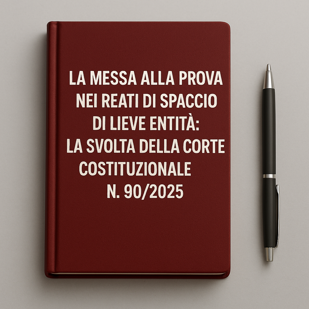 La messa alla prova nei reati di spaccio di lieve entità: la svolta della Corte Costituzionale n. 90/2025